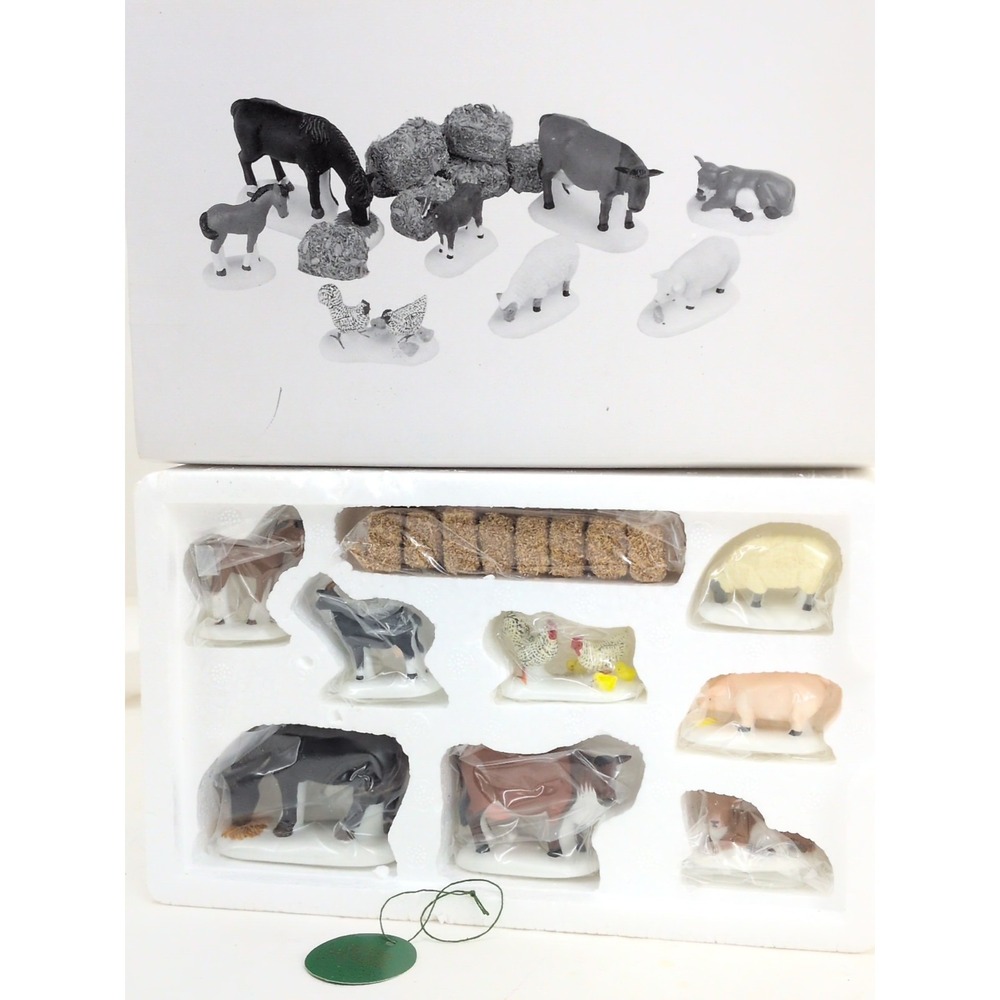 Department 56 Heritage Village Christmas Farm Animals Set 8 #56-56588 T